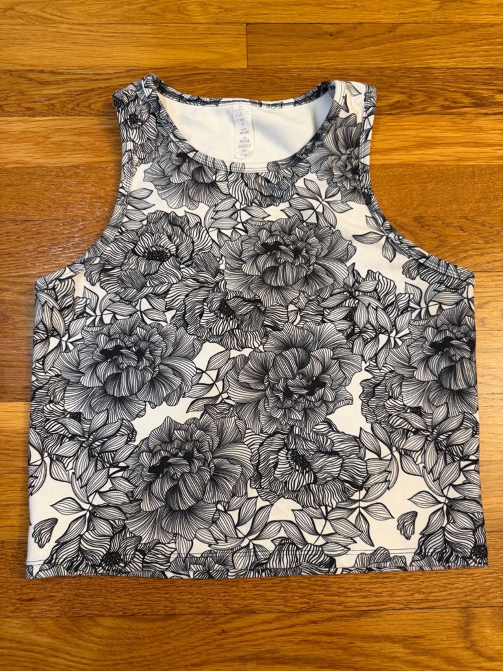 Balance Collection Floral Sleeveless Cropped Tank Top - Size Large